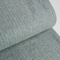 Tissu lainage tweed chevrons haute couture - bleu de gris x 10 cm