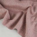 Tissu lainage tweed chevrons haute couture - vieux rose x 10 cm