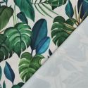 Tissu enduit déperlant feuillage monstera - vert x 10 cm