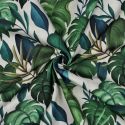 Tissu enduit déperlant feuillage monstera - vert x 10 cm