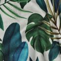 Tissu enduit déperlant feuillage monstera - vert x 10 cm