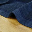 Tissu lainage mérinos tartan haute couture - bleu x 10 cm
