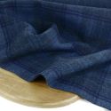 Tissu lainage mérinos tartan haute couture - bleu x 10 cm
