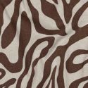 Tissu canvas effet lin motif zèbre - marron x 10 cm