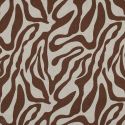 Tissu canvas effet lin motif zèbre - marron x 10 cm