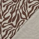 Tissu canvas effet lin motif zèbre - marron x 10 cm