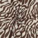 Tissu canvas effet lin motif zèbre - marron x 10 cm