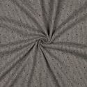 Tissu lainage polyester pied de poule strass - gris x 10 cm