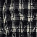 Tissu flanelle tartan broderie losanges - bleu marine x 10 cm