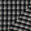 Tissu flanelle tartan broderie losanges - bleu marine x 10 cm