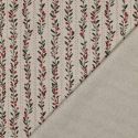Tissu canvas effet lin branches de houx - beige x 10 cm