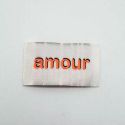 Etiquette vêtement à coudre Amour - fluo x 1