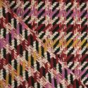 Tissu lainage pied de poule haute couture - rouge rose x 10 cm