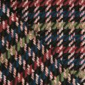 Tissu lainage pied de poule haute couture - bleu pétrole x 10 cm