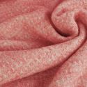 Tissu laine bouclée mohair haute couture - rose corail x 10 cm