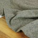 Tissu lainage chiné tweed haute couture - gris clair x 10 cm