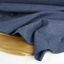 Tissu lainage fin chiné haute couture - bleu denimx 10 cm