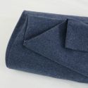 Tissu lainage fin chiné haute couture - bleu denimx 10 cm
