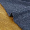 Tissu lainage fin chiné haute couture - bleu denimx 10 cm
