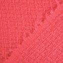 Tissu lainage tweed lurex haute couture - rose fluo x 10 cm