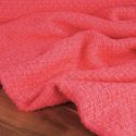 Tissu lainage tweed lurex haute couture - rose fluo x 10 cm