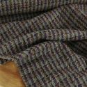 Tissu lainage tweed carreaux haute couture - marron x 10 cm