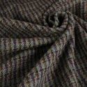 Tissu lainage tweed carreaux haute couture - marron x 10 cm