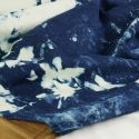 Tissu denim tie and dye haute couture - bleu x 10 cm