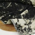 Tissu denim tie and dye haute couture - noir x 10 cm
