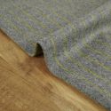 Tissu lainage fin rayures gris chiné haute couture - jaune x 10 cm