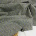 Tissu lainage fin rayures gris chiné haute couture - jaune x 10 cm