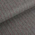 Tissu lainage fin rayures gris chiné haute couture - rouge x 10 cm