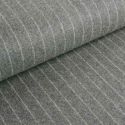 Tissu lainage fin rayures gris chiné haute couture - blanc x 10 cm