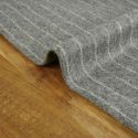 Tissu lainage fin rayures gris chiné haute couture - blanc x 10 cm