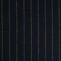 Tissu lainage fin rayures bleu marine haute couture - jaune x 10 cm