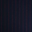 Tissu lainage fin rayures bleu marine haute couture - rouge x 10 cm