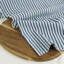 Tissu denim stretch rayures haute couture - bleu x 10 cm