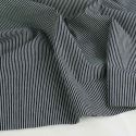 Tissu denim stretch rayures haute couture - bleu marine x 10 cm