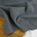 Tissu denim stretch rayures haute couture - bleu marine x 10 cm