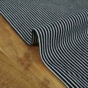 Tissu denim stretch rayures haute couture - bleu marine x 10 cm