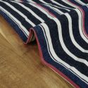 Tissu denim stretch rayures haute couture - bleu foncé x 10 cm