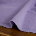 Tissu lin lavé uni - violet lilas x 10 cm