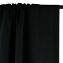 Tissu lin lavé uni - noir x 10 cm