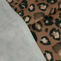 Tissu demi-natté canvas motif léopard - marron clair x 10 cm