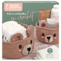 Kit crochet 2 corbeilles oursons - Graine créative