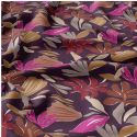 Tissu viscose fleurs - Aubergine x 10 cm