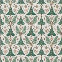 Tissu popeline coton sapins vert - blanc x 10 cm