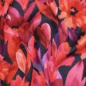 Tissu twill viscose stretch fleurs rouge - marine x 10 cm