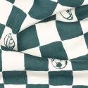 Tissu sweat molleton damier sport - vert canard x 10 cm