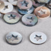 Pendentif nacre anneau à coeur étoile 10mm gris naturel x1